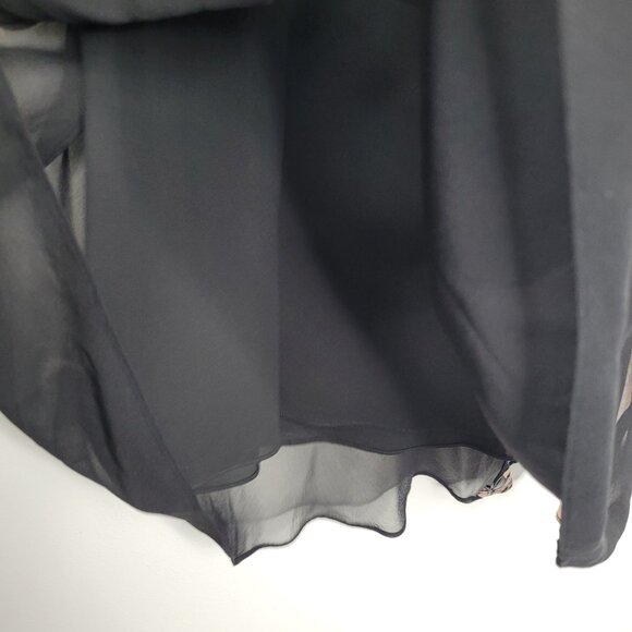 Vintage Adrianna Papell silk beaded black pink maxi pull on elegant skirt 22w - Picture 4 of 8